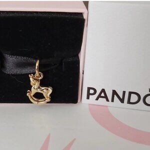 Authentic Pandora 14K Gold-Plated Rocking Unicorn Dangle w/ CZ's 762978C01